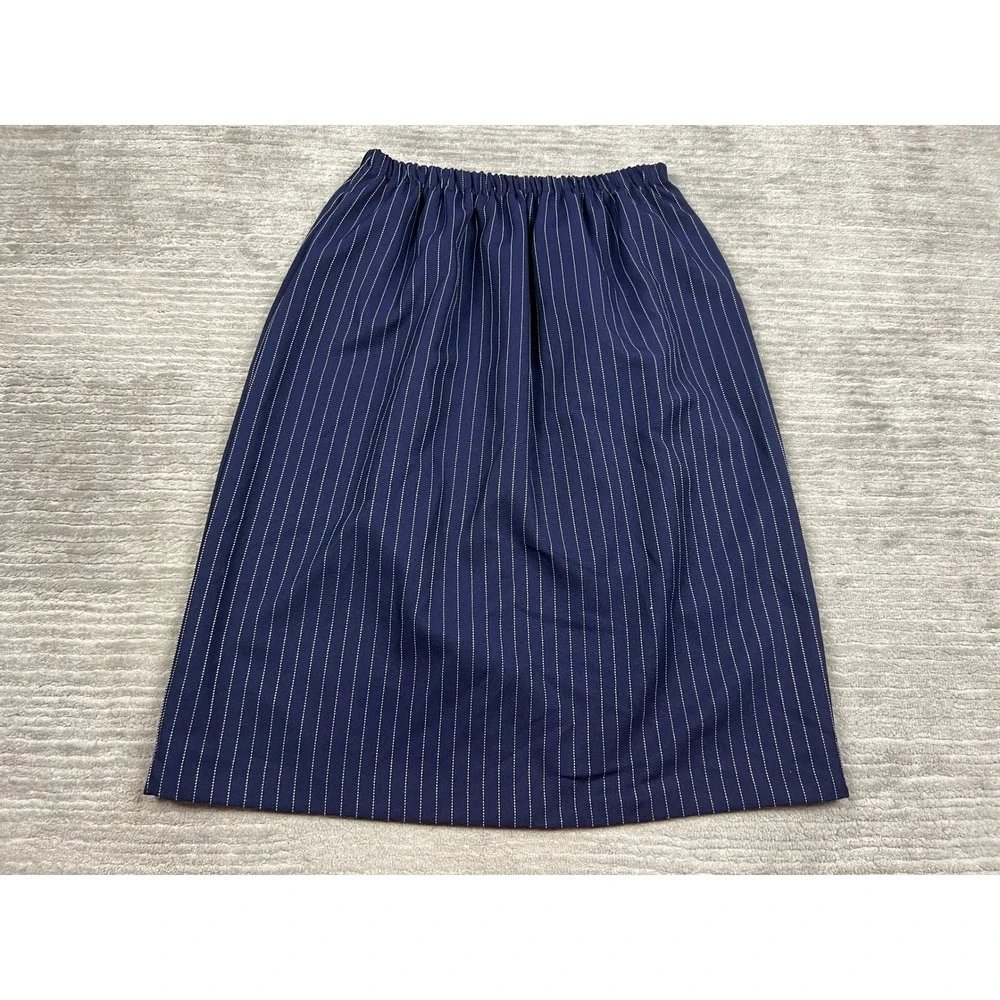 Style Setter Fashions Skirt Suit Womens XL Navy Pinstripe Pearl Button Vintage
